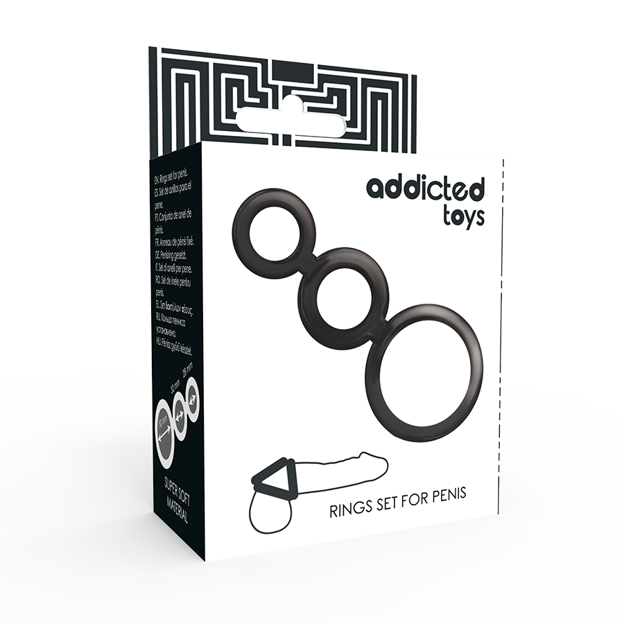 ADDICTED TOYS - Penisring-Set Rauchgrau