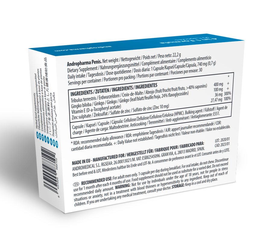 ANDROPHARMA - Nahrungsergänzungsmittel für Männer