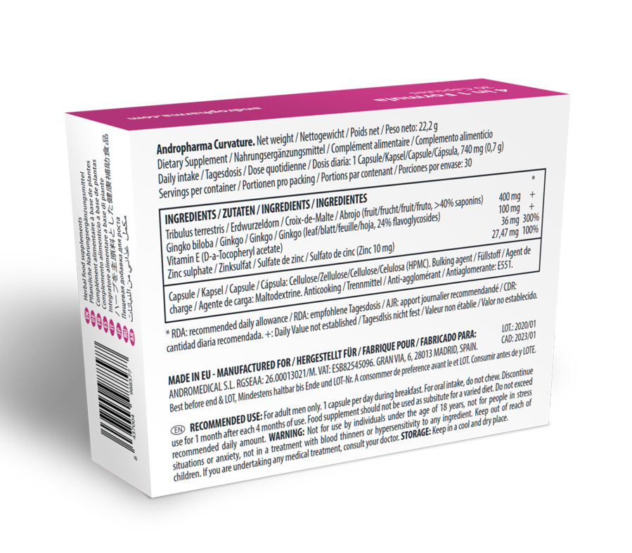 ANDROPHARMA - Curvature Produkt zur Anwendung bei Penisverkrümmung
