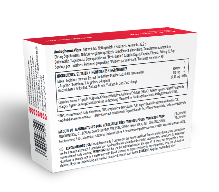 ANDROPHARMA - Vigor Nahrungsergänzungsmittel für Männer