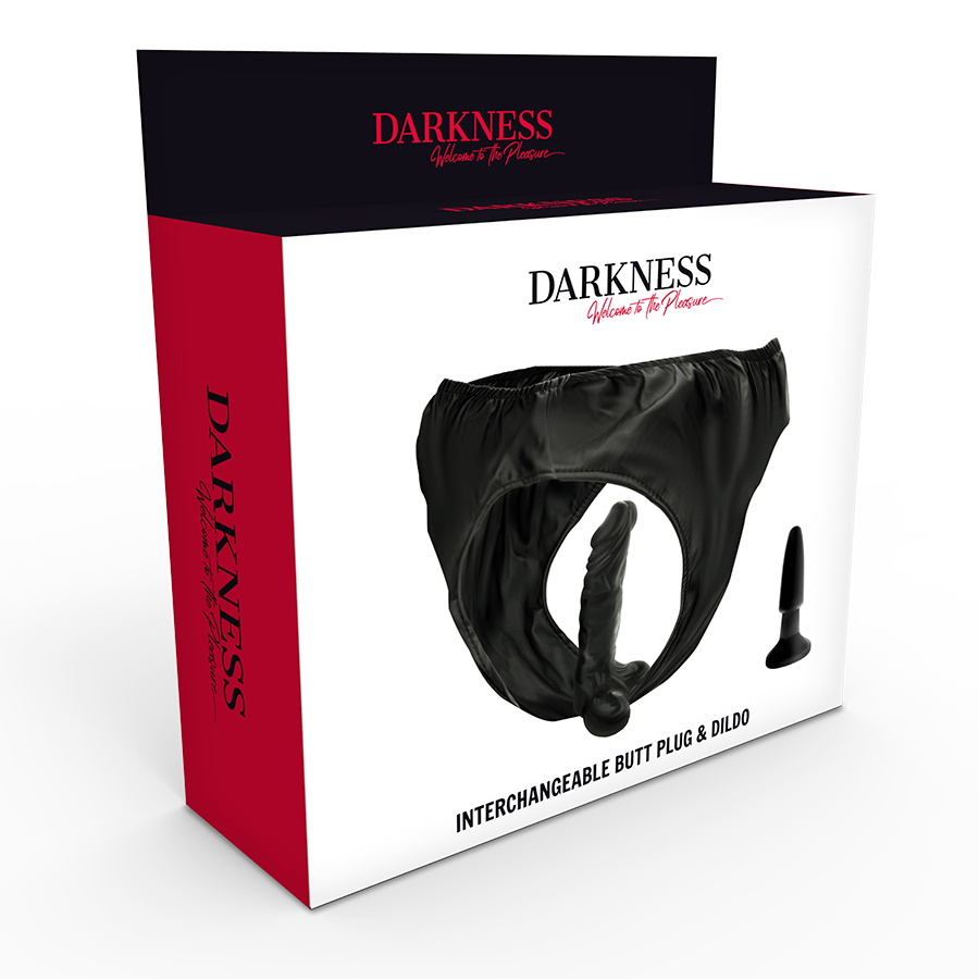 DARKNESS Höschen mit Plug & auswechselbarem Dildo