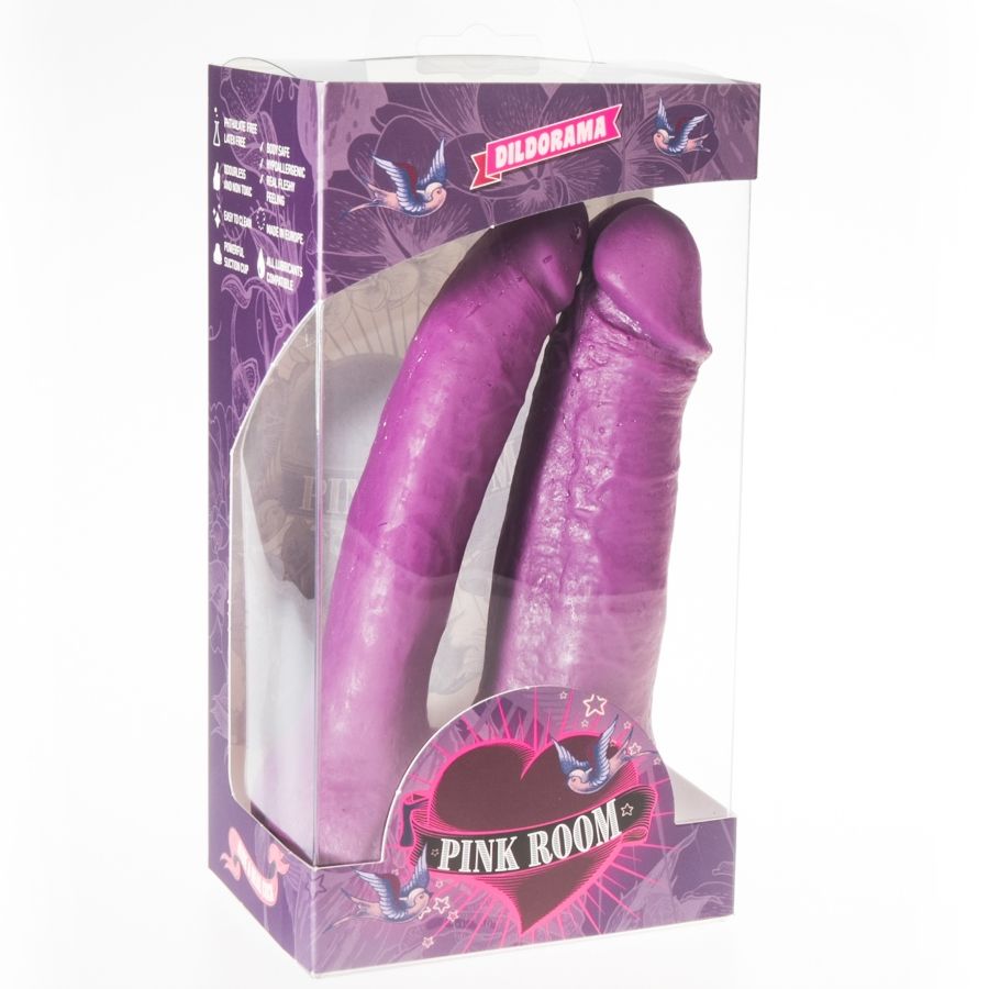 PINK ROOM - Arthus realistischer Doppeldildo Lila, 17/15,5 cm