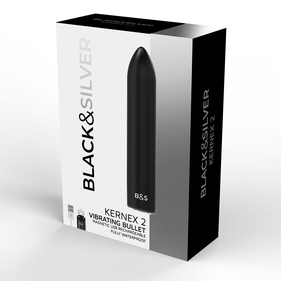 BLACK&SILVER - Kernex 2 vibrierende Magnetkugel Schwarz kompakt