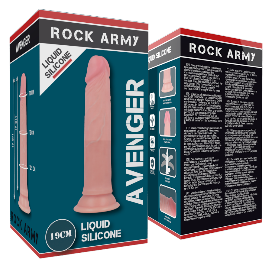 Rock Army - realistischer Premium Dildo AVENGER 19 x 3.98 CM