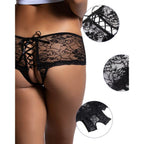 QUEEN LINGERIE – Höschen aus Blumenspitze mit Rückenöffnung