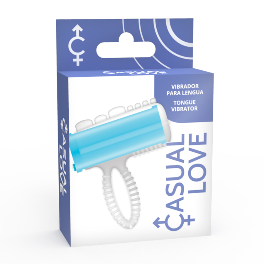CASUAL LOVE - Vibrations-Penisring mit Zungenstimulator Blau