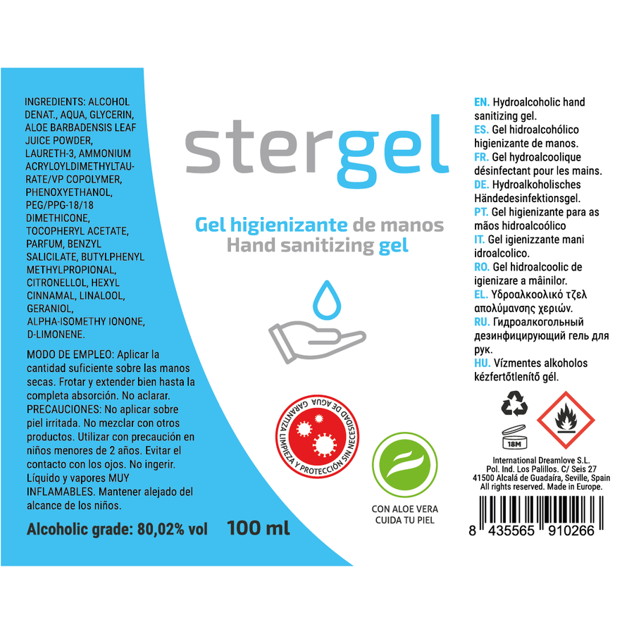 STERGEL - Handdesinfektionsgel mit Aloe Vera, 100 ml