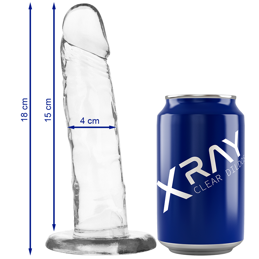 X RAY - Durchsichtiger Dildo 18 cm -Ø- 4 cm