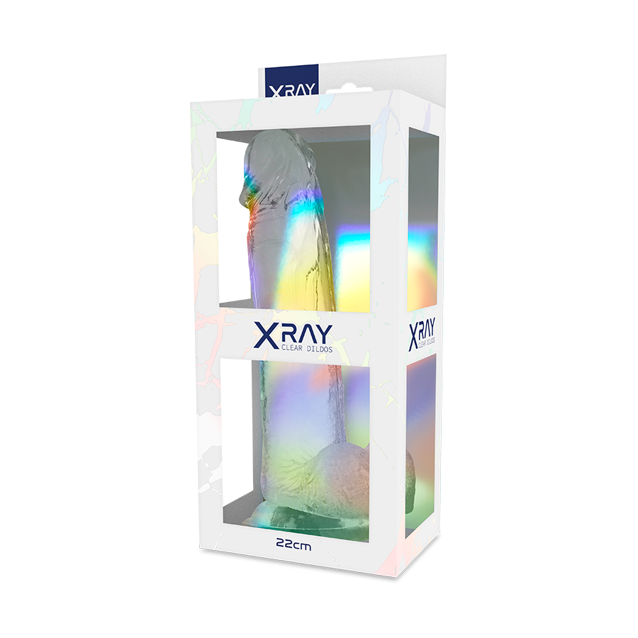 X RAY - Durchsichtiger Dildo mit Eiern 22 cm -Ø- 4.6 cm