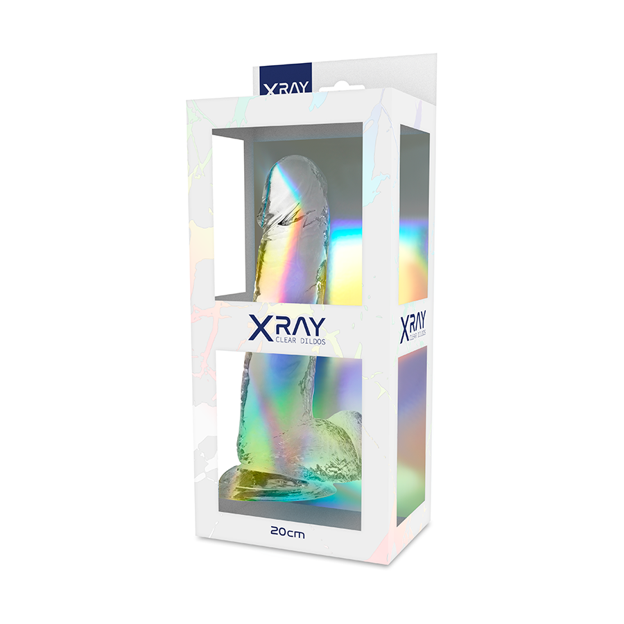 X RAY - Durchsichtiger Dildo mit Eiern 20 cm -Ø- 4.5 cm