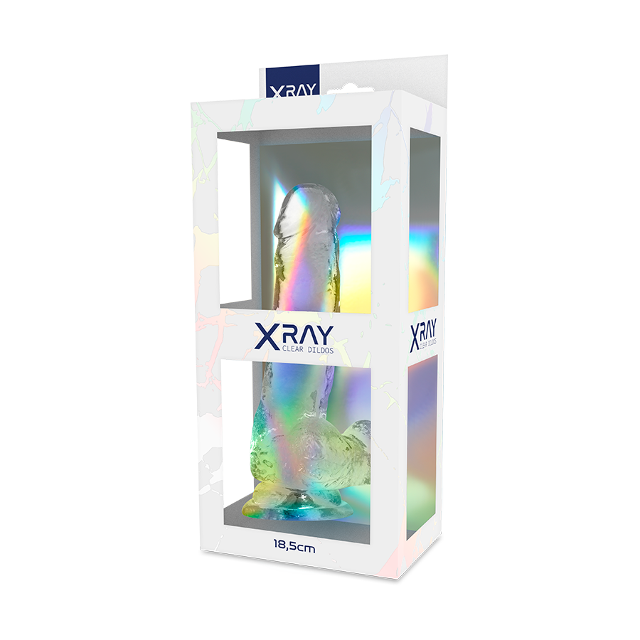 X RAY - Durchsichtiger Dildo mit Eiern 18.5 cm -Ø- 3.8 cm