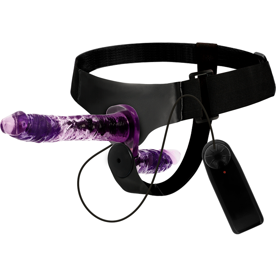 HARNESS ATTRACTION - Rodney Doppelpenetrations-Strap-on mit Vibrator, 18 cm, Ø 3,5 cm