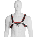 LEATHER BODY Kettenharness III Schwarz/Rot