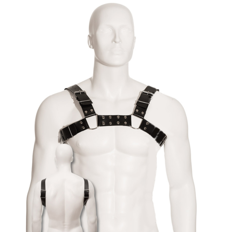LEATHER BODY Schwarzes Bulldog-Geschirr