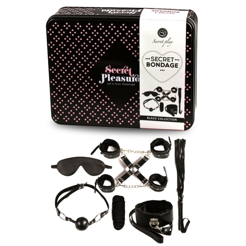 SECRETPLAY - BDSM-Set Schwarz, 8-teilig