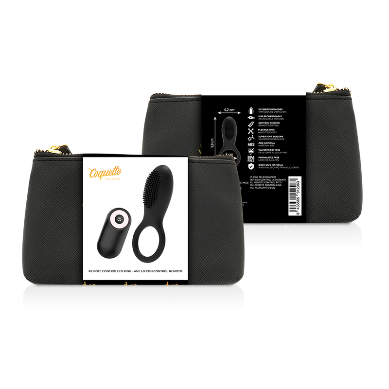COQUETTE CHIC DESIRE - Wiederaufladbarer Penisring mit Fernbedienung Schwarz/Gold