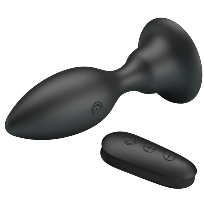 MR PLAY - Vibrierender Analplug mit Fernbedienung Schwarz