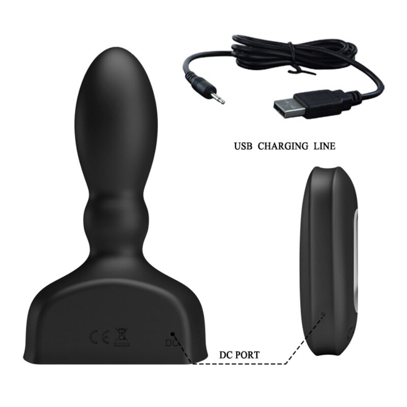 MR PLAY - Aufblasbarer Analplug mit Fernbedienung Schwarz