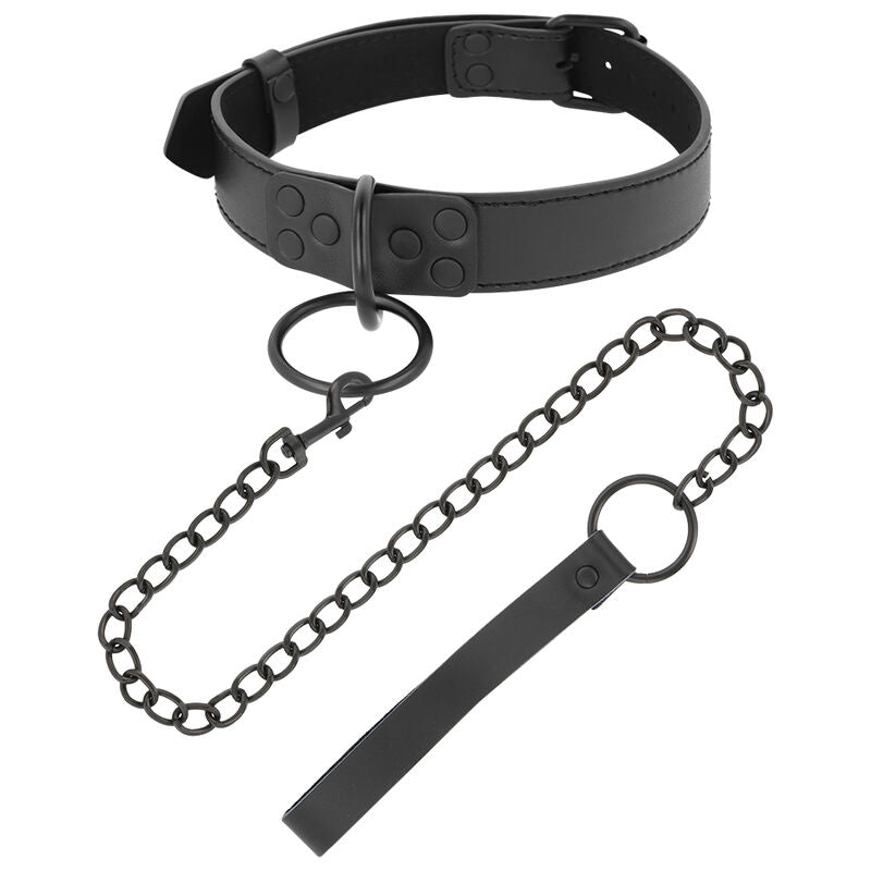 DARKNESS - Schwarzes Halsband mit Kette