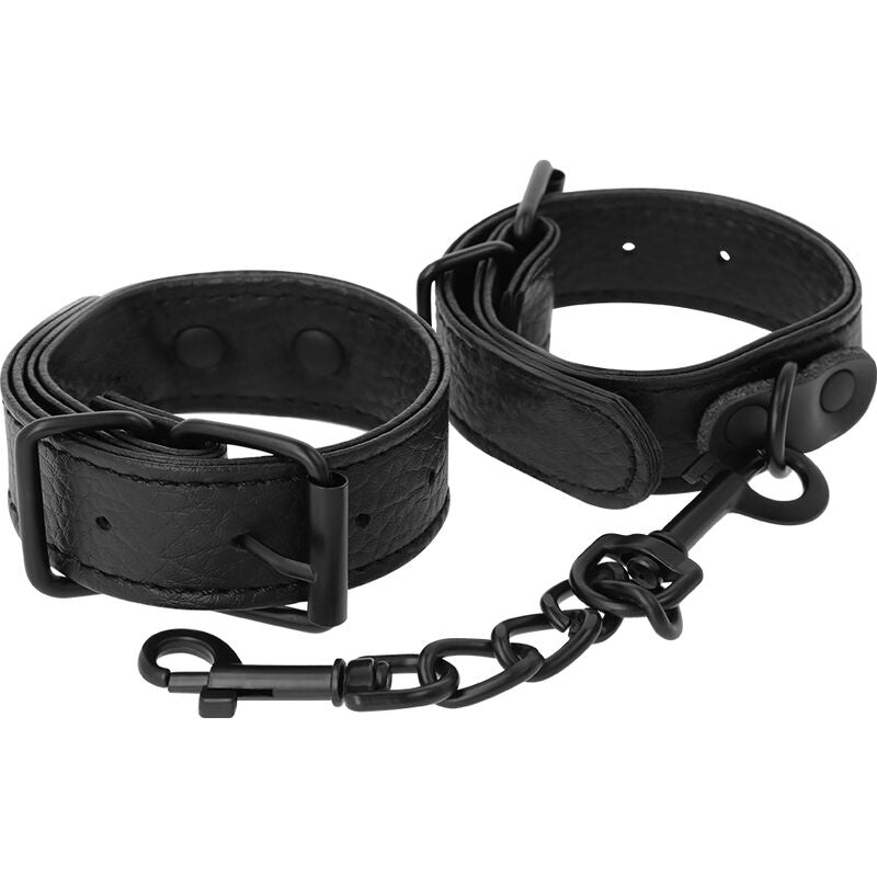 DARKNESS - Breite, flache Handschellen mit Struktur