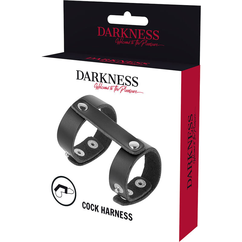 DARKNESS – Verstellbarer Penis- und Hodenring aus Leder