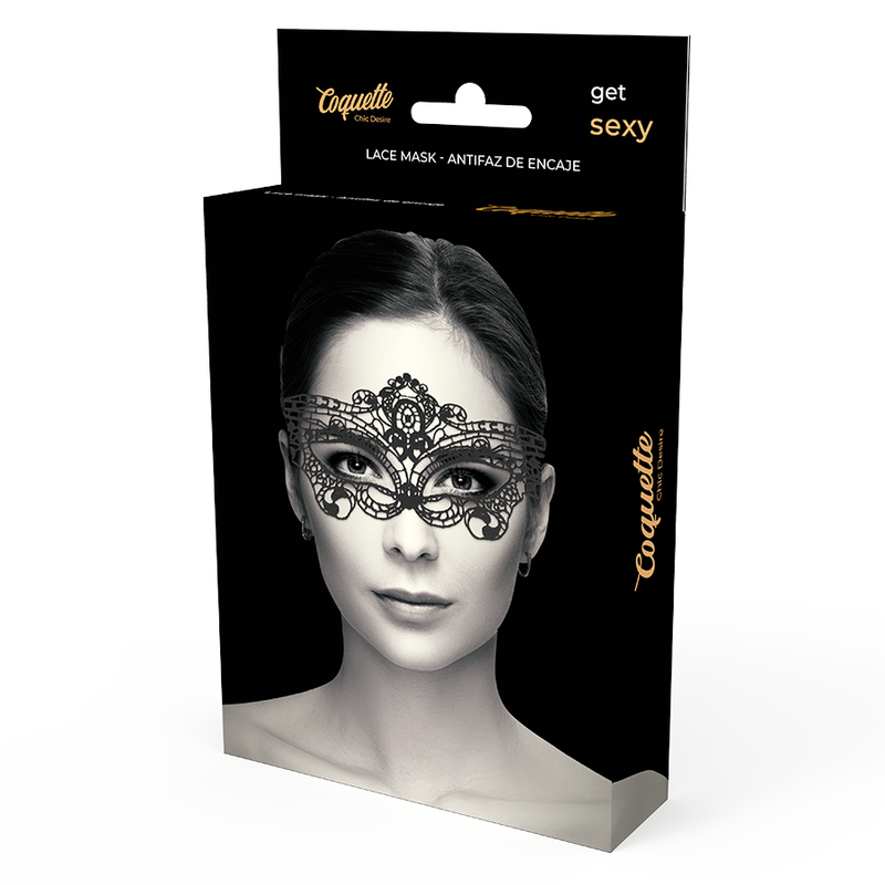 COQUETTE CHIC DESIRE – Feine schwarze Spitzen Maske
