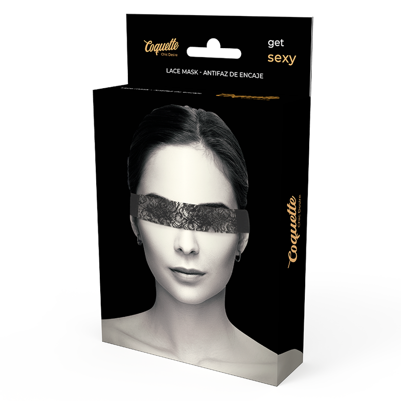COQUETTE CHIC DESIRE – Schwarze Spitzen Maske mit Band