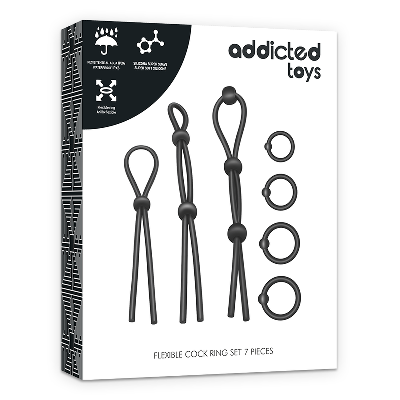 ADDICTED TOYS - Flexibles Silikon-Penisring-Set, 7-teilig